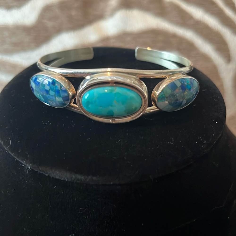 Mine Finds by Jay King Sterling Silver and Turquoise Reversible Cuff